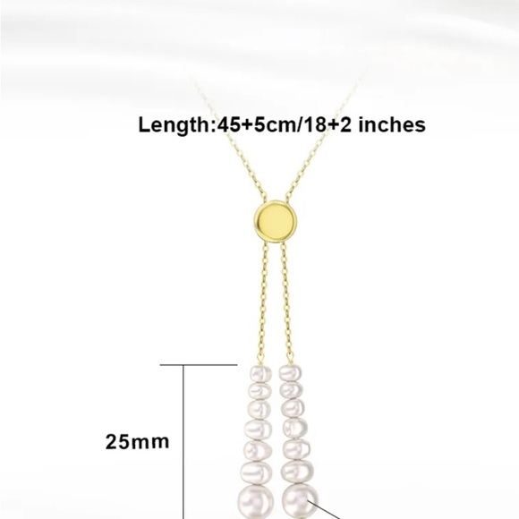 Solid Sterling Silver necklace with fresh water pearls - Picture 5 of 6